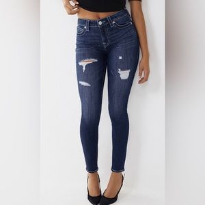 TRUE RELIGION. BNWT!! Size 31 (12) Halle Mid rise distressed skinny jeans